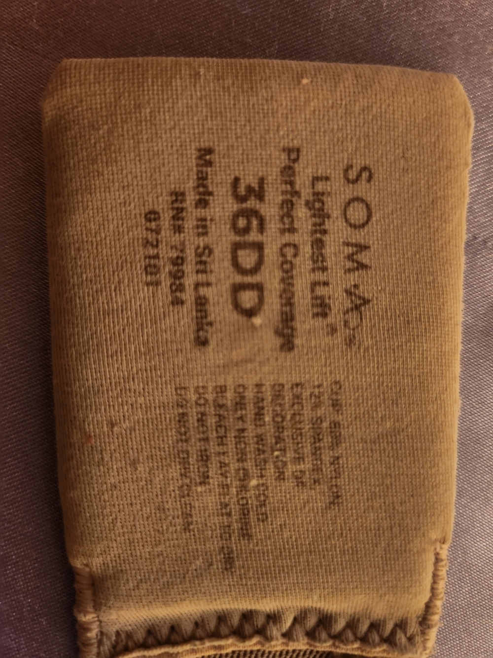 Soma Bra Size 36DD in Taupe